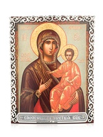 «Смоленская икона Божией Матери»  в серебряном багете
