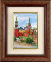 Художественное панно "Москва" (ростовская финифть)