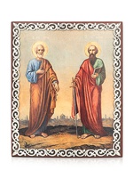 Икона «Петр и Павел» в серебряном багете