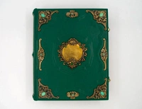 Родословная книга «Ювелирная Славянская» с накладкой «Барокко» (Зелёная)