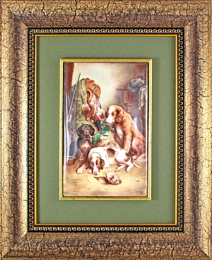 Художественное панно "Охота" (ростовская финифть)