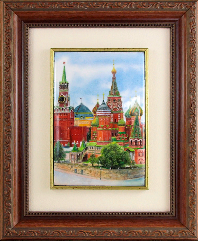 Художественное панно "Москва" (ростовская финифть)