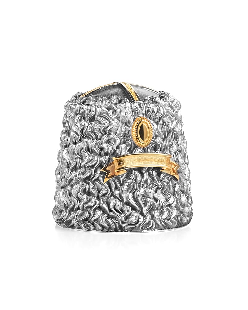 Рюмка серебряная «Папаха казака» (большая)