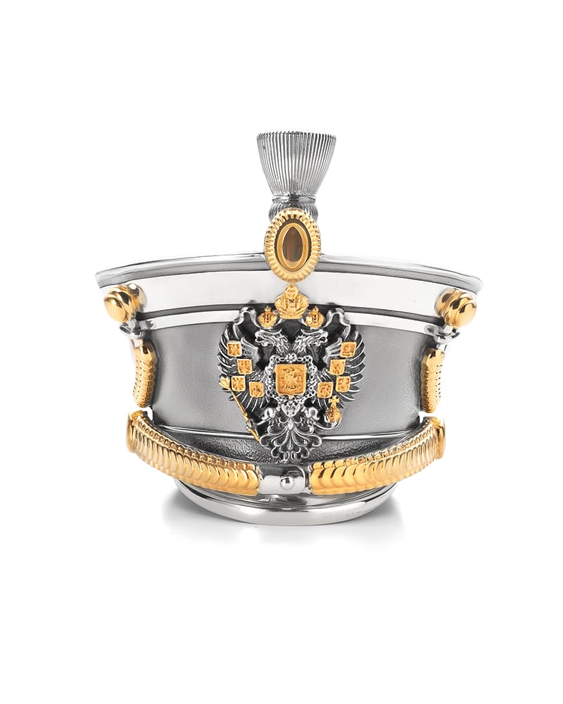 Рюмка  серебряная «Кивер штабс-офицера» (большая)