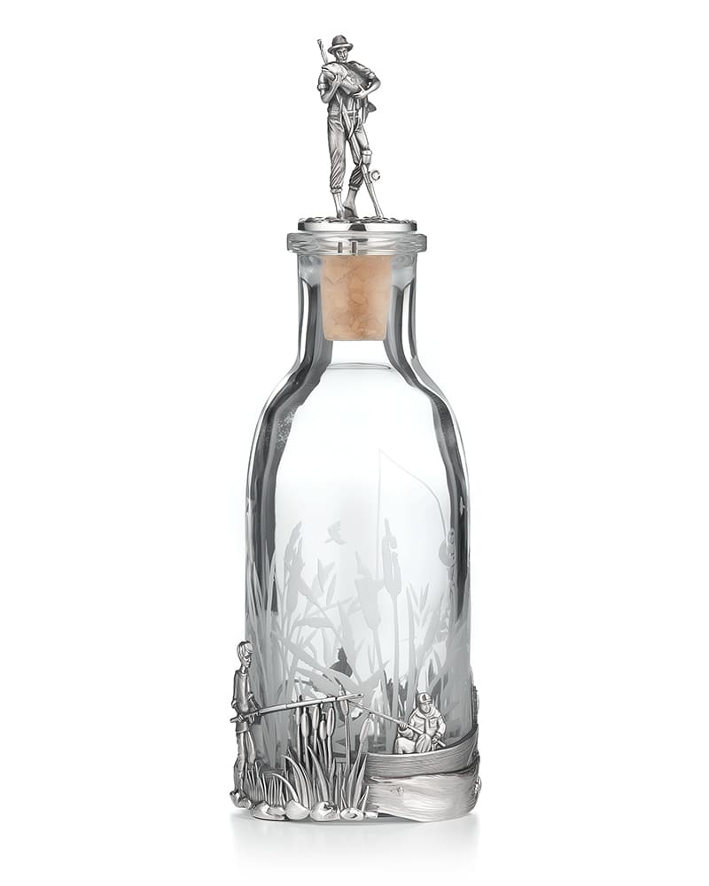 Соусник "Рыбак" из хрусталя и серебра