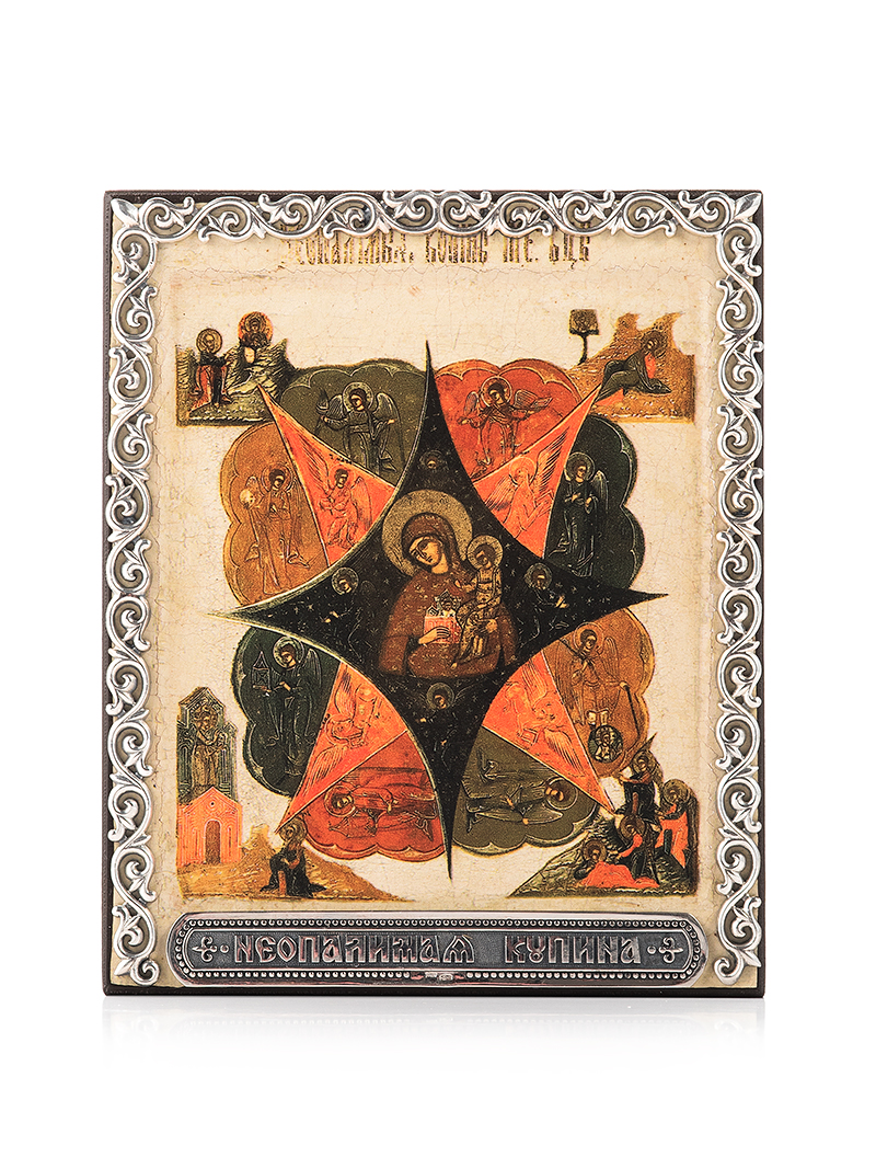 Икона «Неопалимая Купина» в серебряном багете