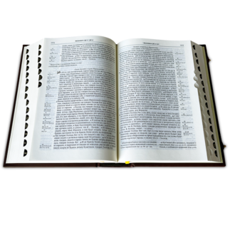 Библия с комментариями, филигранью (золото), гранатами