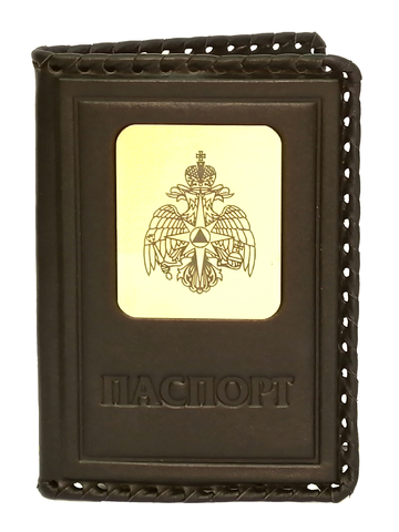 Обложка на паспорт «МЧС». Цвет коричневый