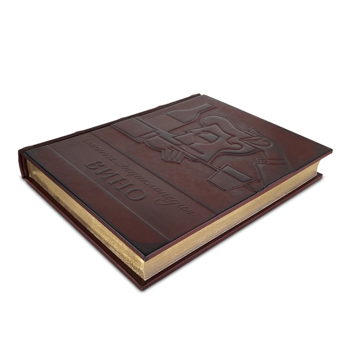 Подарочная книга «Вино. Энциклопедия» Ларусс в кожаном переплёте