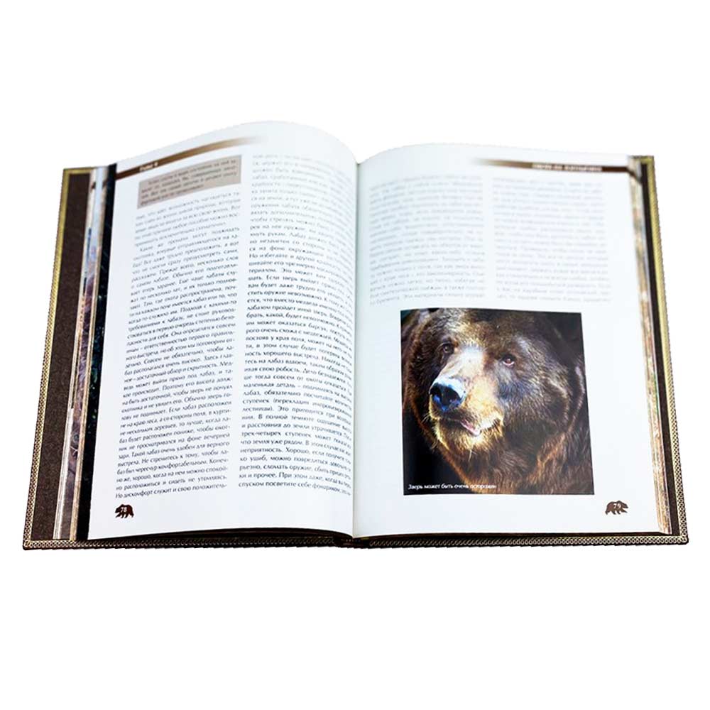 Подарочная книга «Охота на медведя», кожаный переплёт