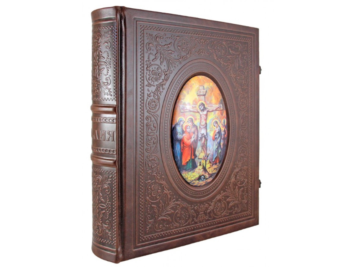 Подарочная книга "Библия" с накладкой из ростовской финифти (в коробе)