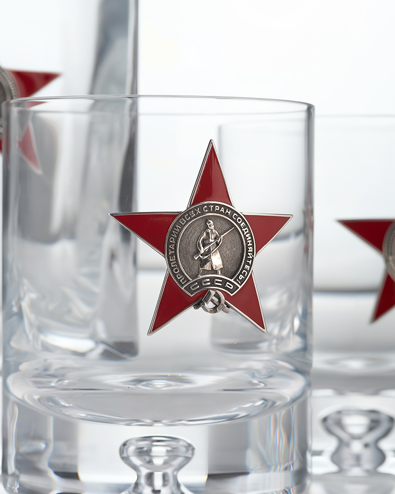 Набор для крепких напитков «Красная Звезда» с накладкой из серебра