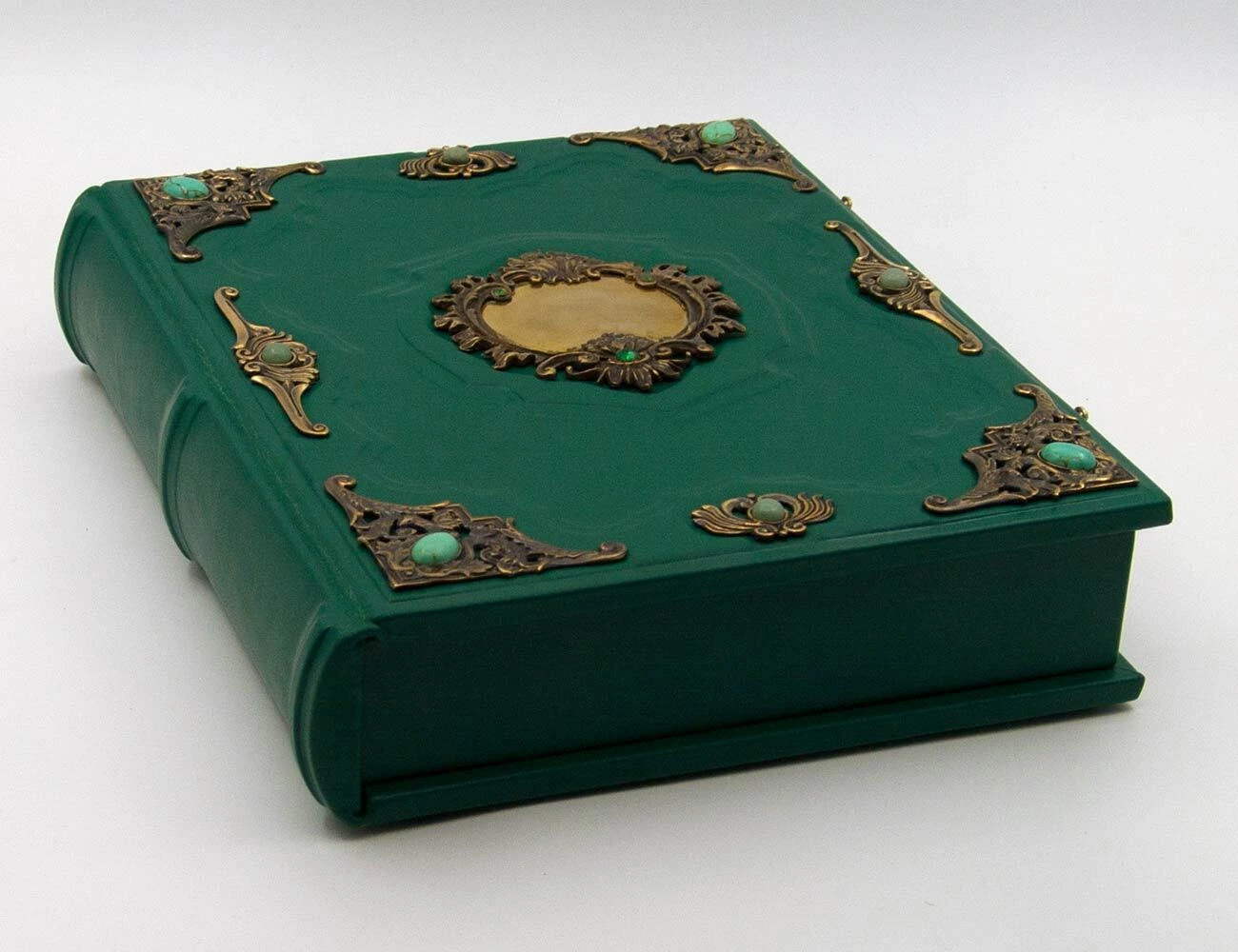 Родословная книга «Ювелирная Славянская» с накладкой «Барокко» (Зелёная)