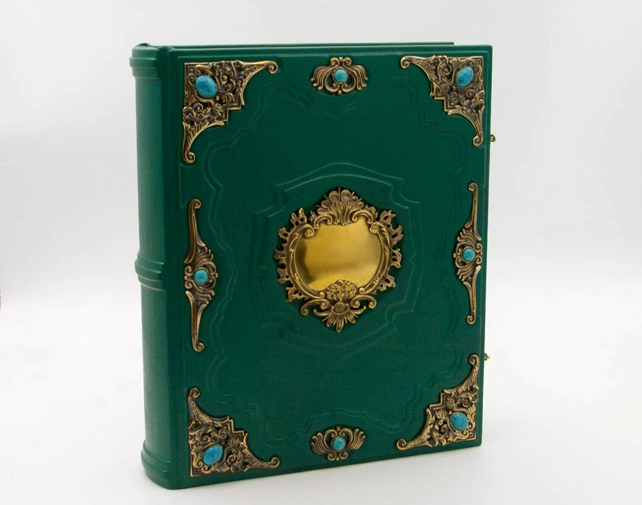 Родословная книга «Ювелирная Славянская» с накладкой «Барокко» (Зелёная)