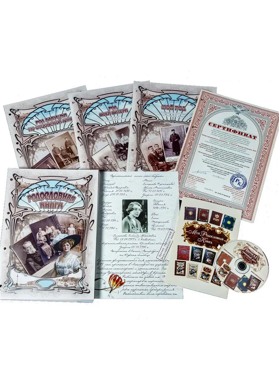 Родословная книга «Ренессанс» сапфир подарочная
