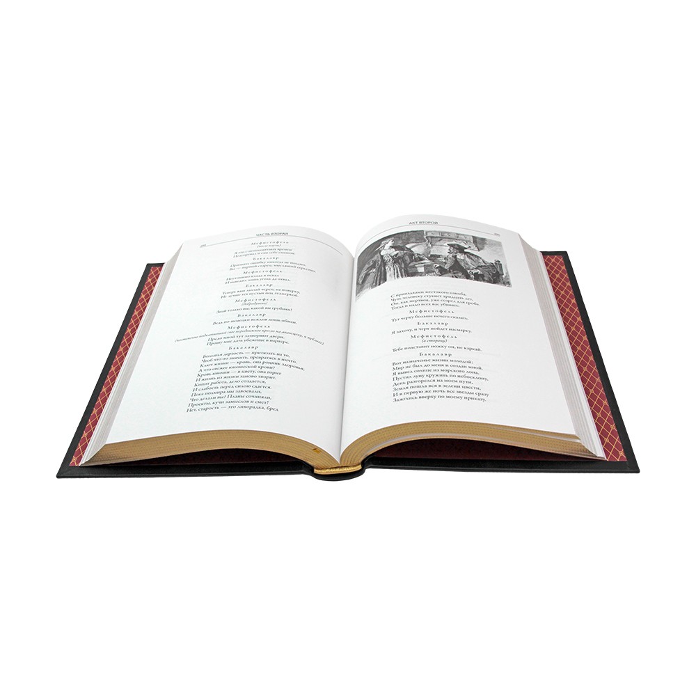 Подарочная книга "Фауст" Гете И. В. перевод Пастернака, в коже