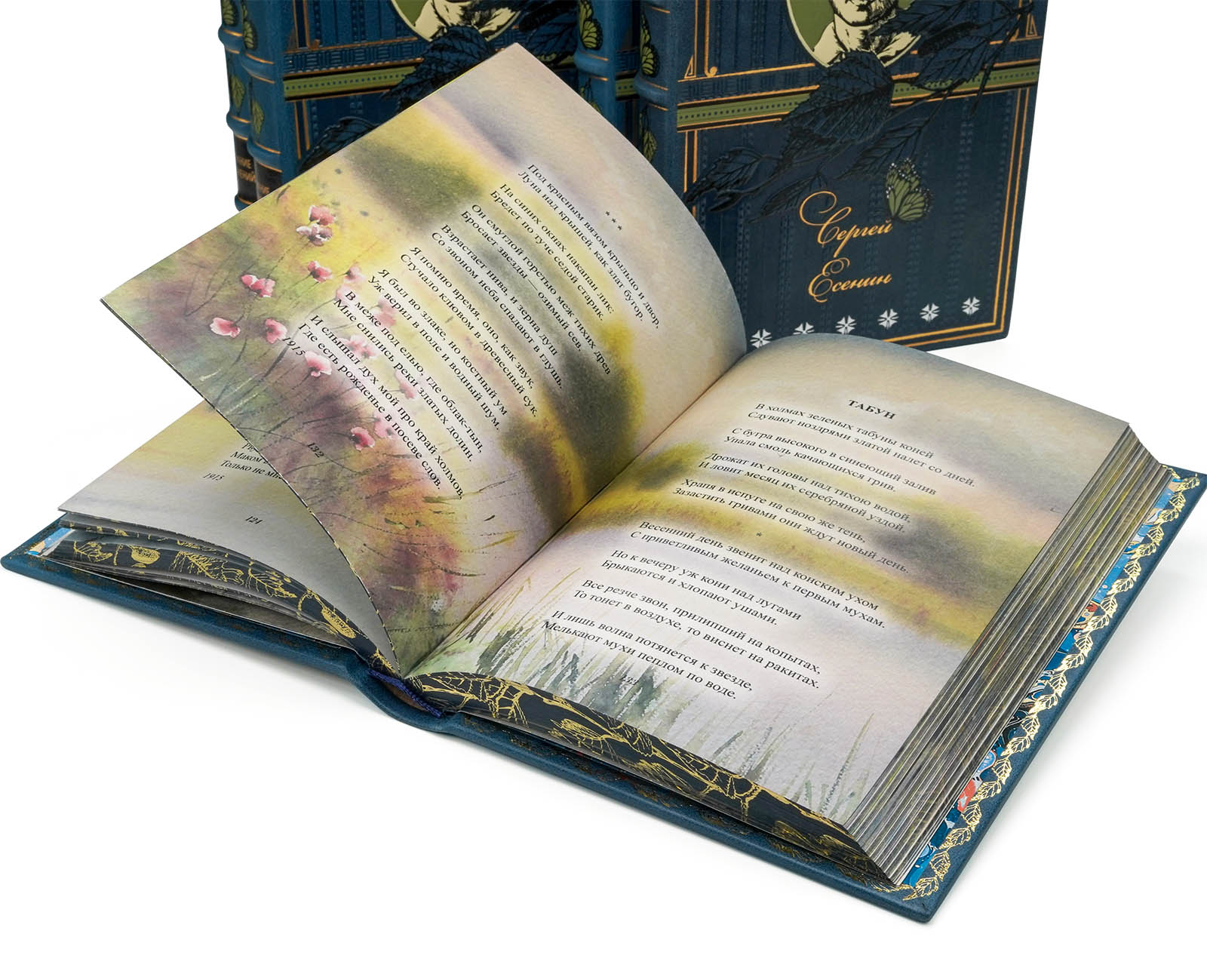 Подарочные книги "Собрание сочинений" Сергея Есенина в кожаном переплёте