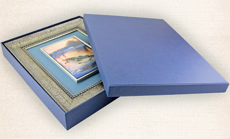 Панно "Русская рыбалка" (ростовская финифть)