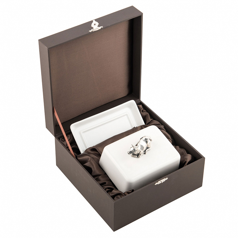 Масленка фарфоровая "Буренка"