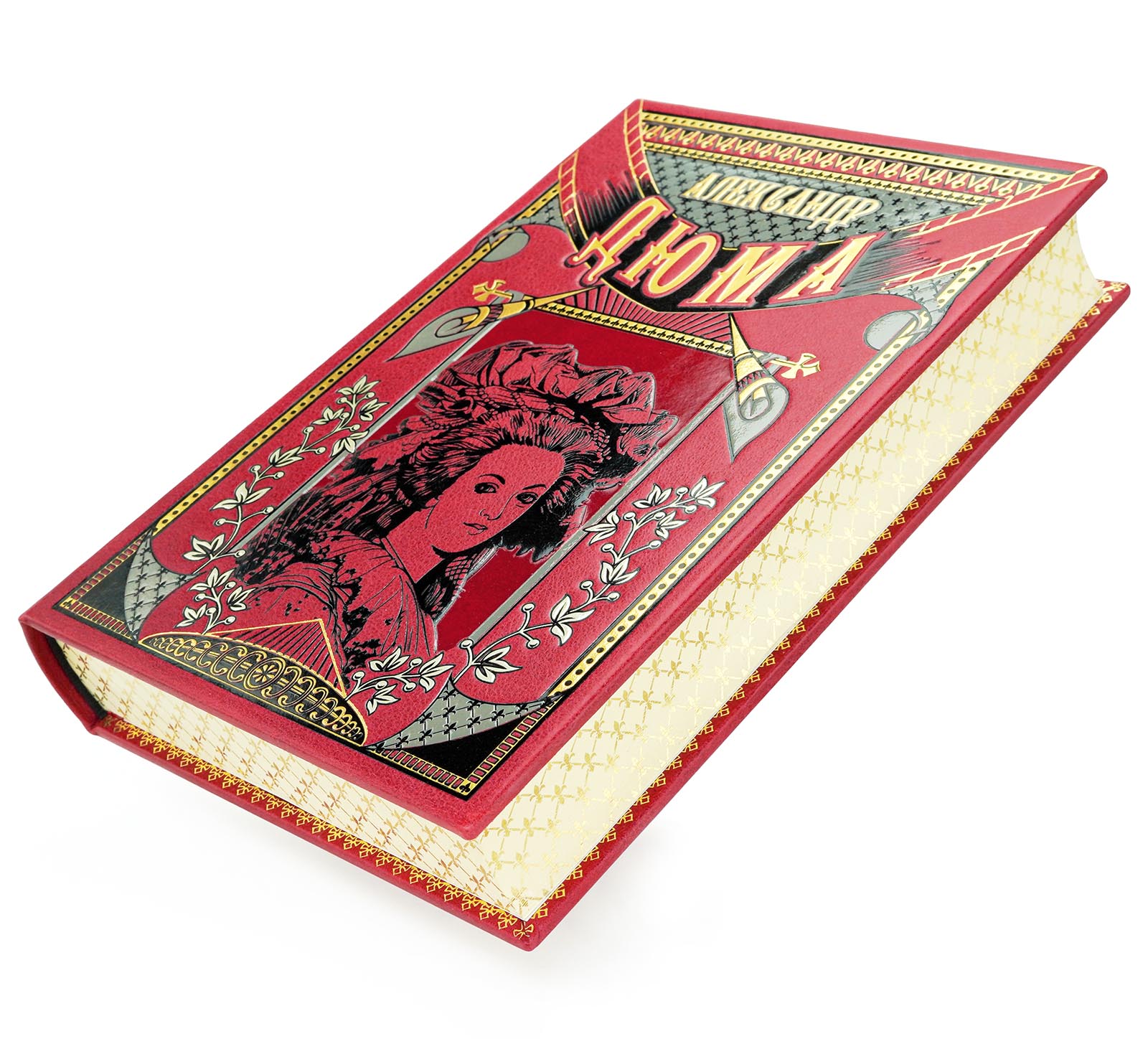Подарочная книга "Ожерелье королевы. Предсказание" Александр Дюма в кожаном переплёте