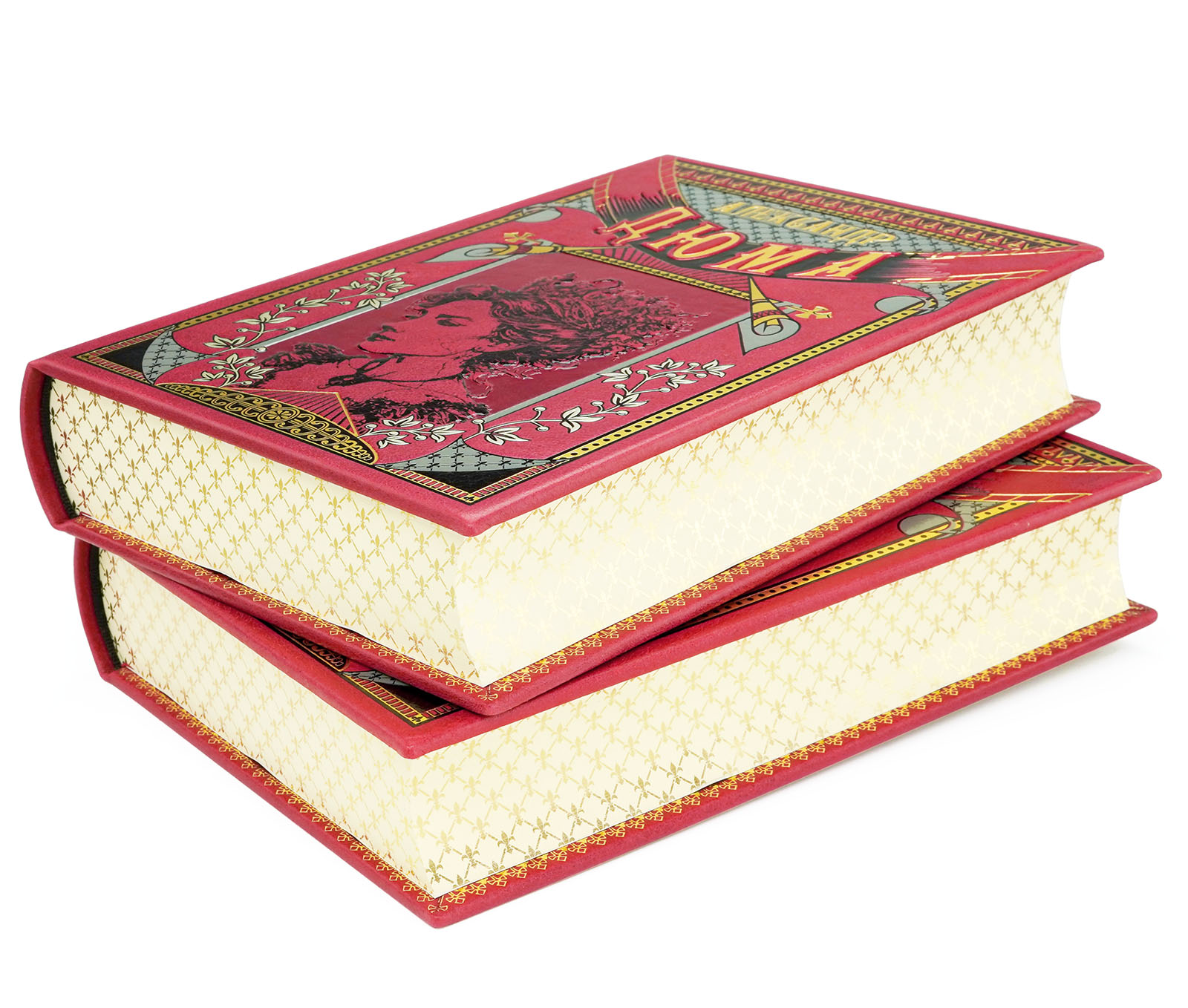 Подарочная книга "Графиня де Шарни" Александр Дюма в кожаном переплёте