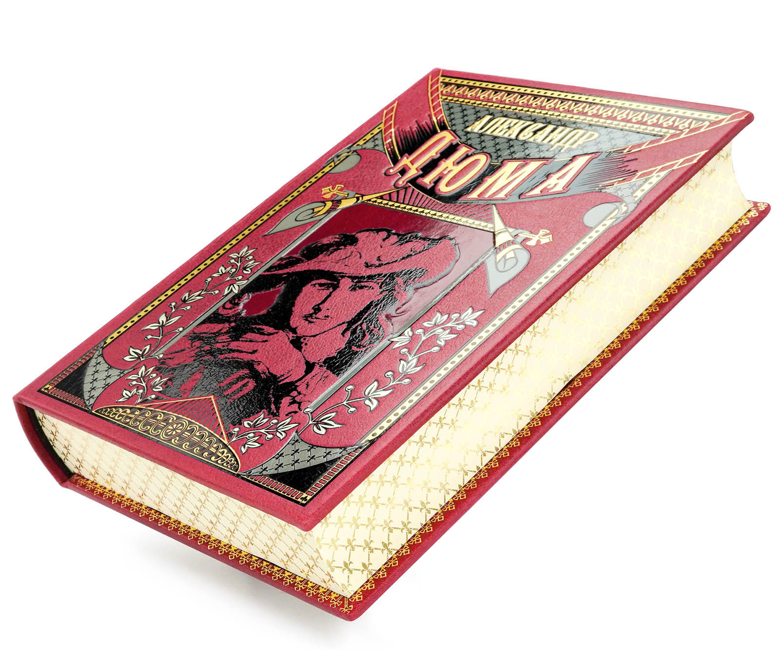 Подарочная книга "Анж Питу. Капитан Поль" Александр Дюма в кожаном переплёте