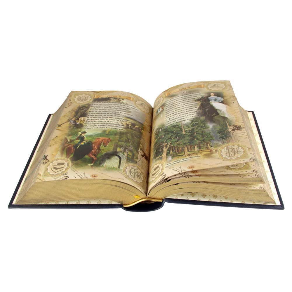 Подарочная книга "Евгений Онегин. Роман в стихах. Eugene Onegin. Novel in verse" в кожаном переплёте