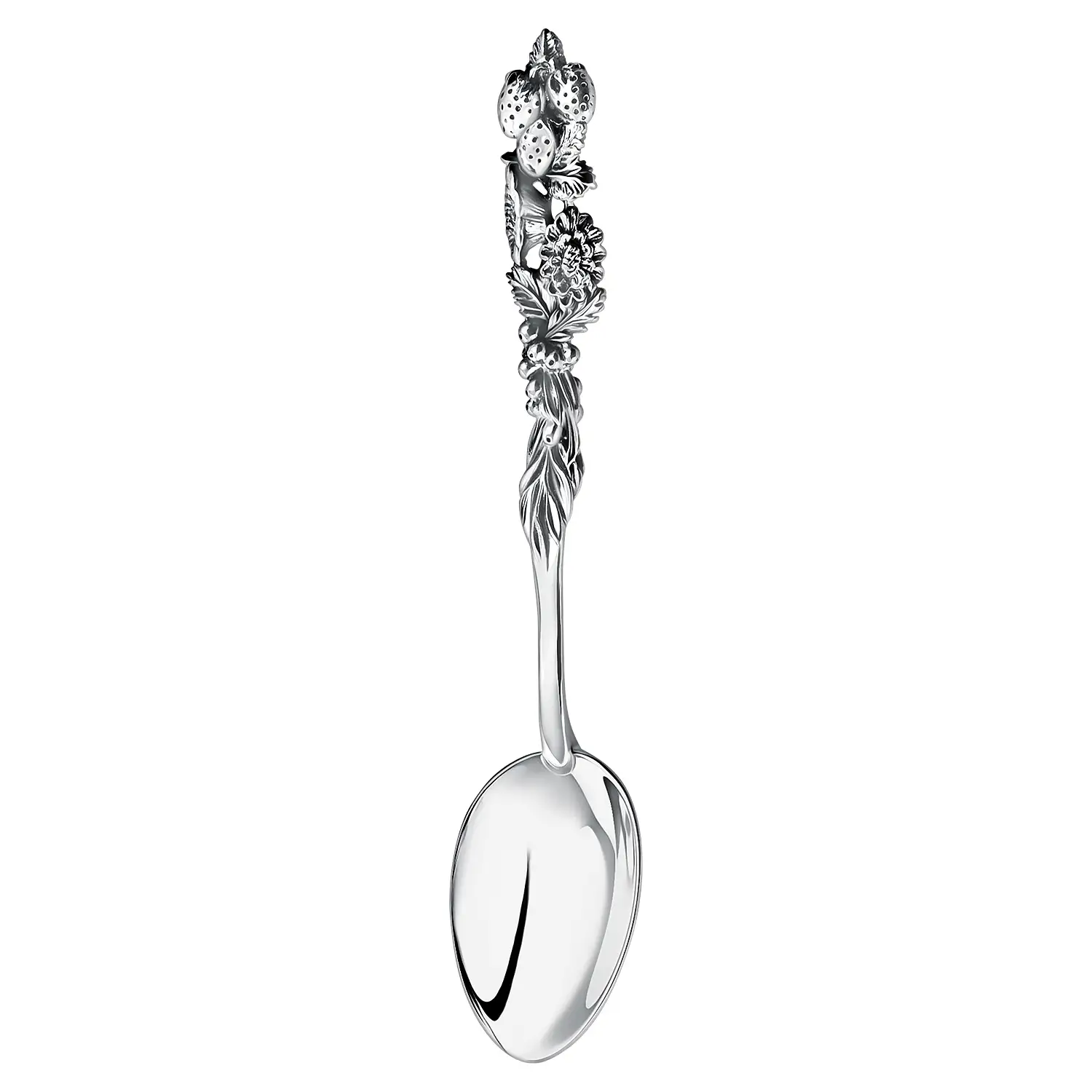 Набор чайных чашек "Натюрморт": ложка, чашка (Серебро 925)