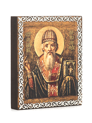 Икона «Святой Спиридон» в серебряном багете