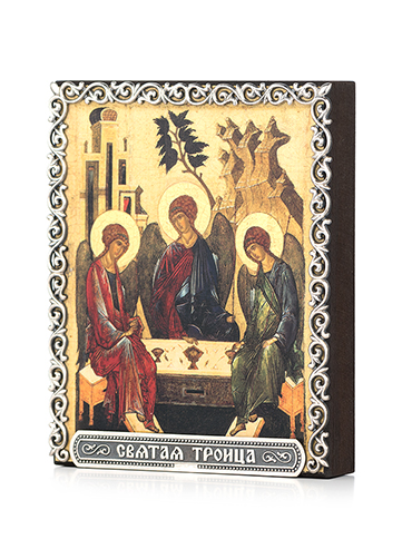 Икона «Троица» в серебряном багете