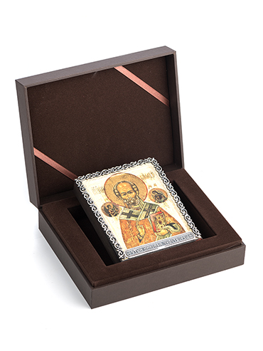 Икона «Святой Николай» в серебряном багете