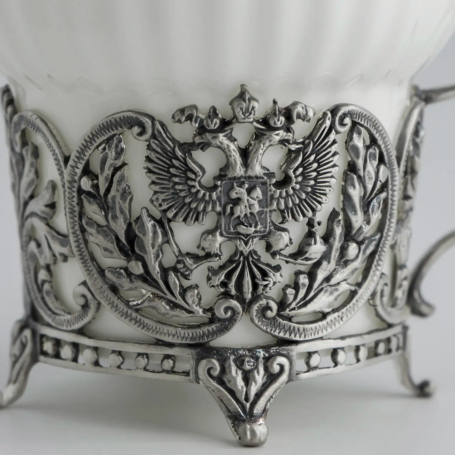Набор "Герб": ложка, чашка, сахарница (Серебро 925)