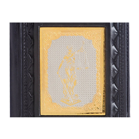 Обложка для паспорта «Фемида-4» с накладкой покрытой золотом 999 пробы