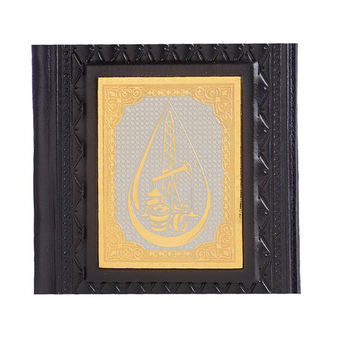 Обложка для паспорта «Нефтегаз-4» с накладкой покрытой золотом 999 пробы