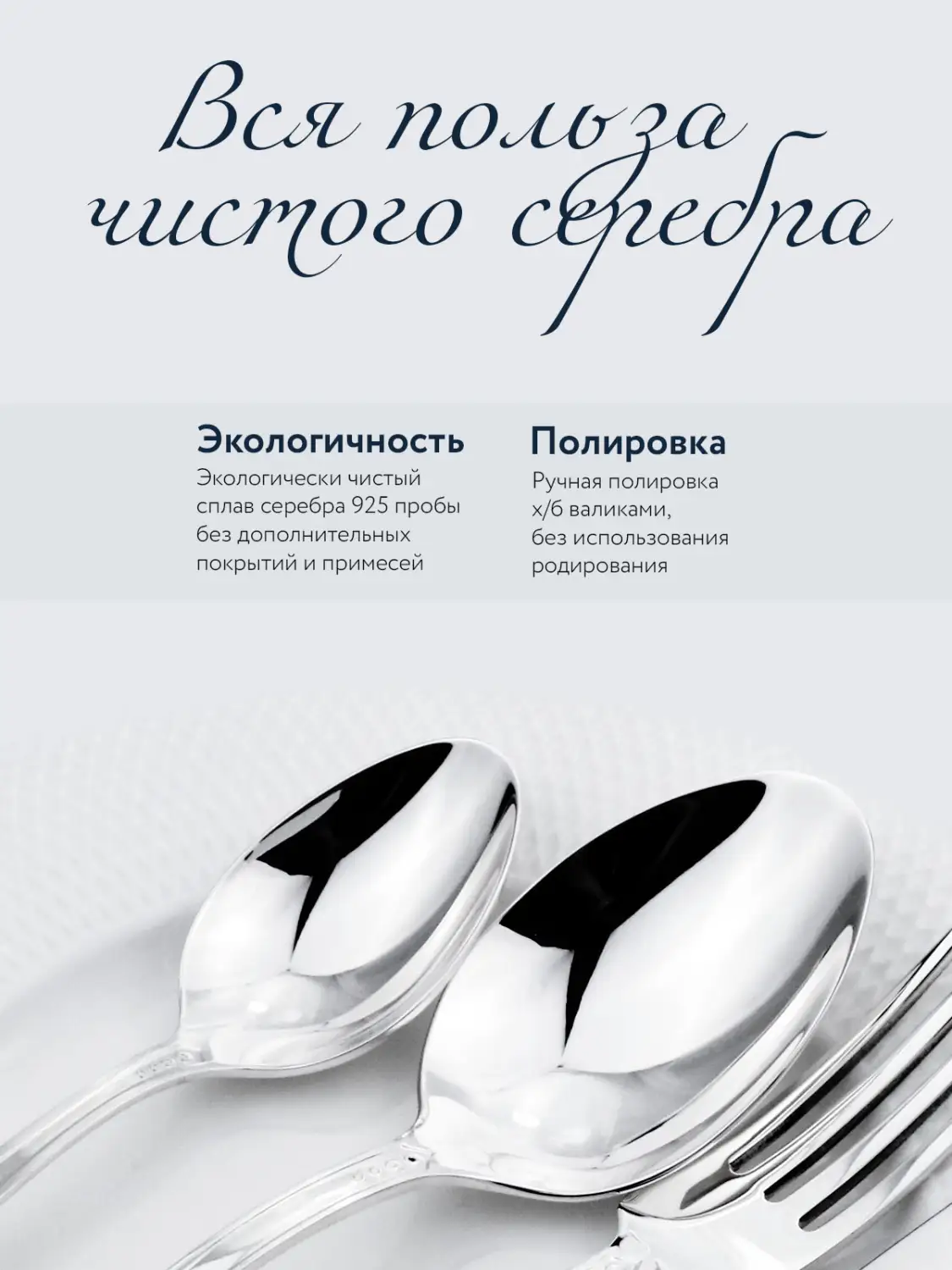 Ложка десертная "Виноградная лоза" (Серебро 925)